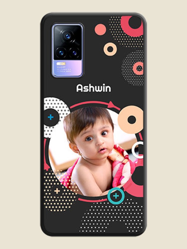 Custom Multicoloured Round Image on Personalised Space Black Soft Matte Cases - Vivo Y73
