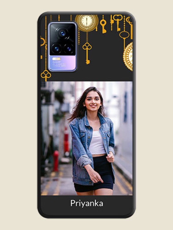 Custom Decorative Design with Text on Space Black Custom Soft Matte Back Cover - Vivo Y73
