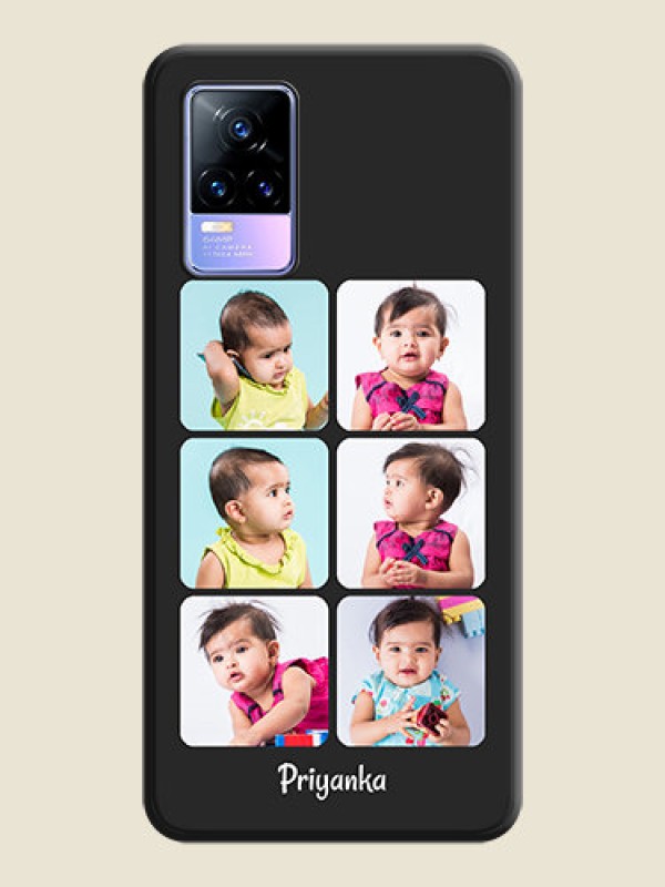 Custom Floral Art with 6 Image Holder on Photo on Space Black Soft Matte Mobile Case - Vivo Y73