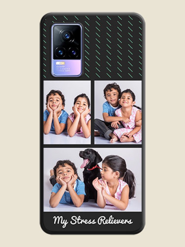 Custom Cross Dotted Pattern with 2 Image Holder on Personalised Space Black Soft Matte Cases - Vivo Y73