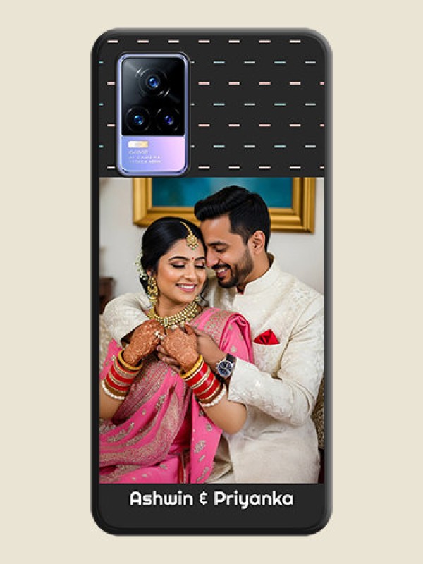 Custom Line Pattern Design with Text on Space Black Custom Soft Matte Phone Back Cover - Vivo Y73