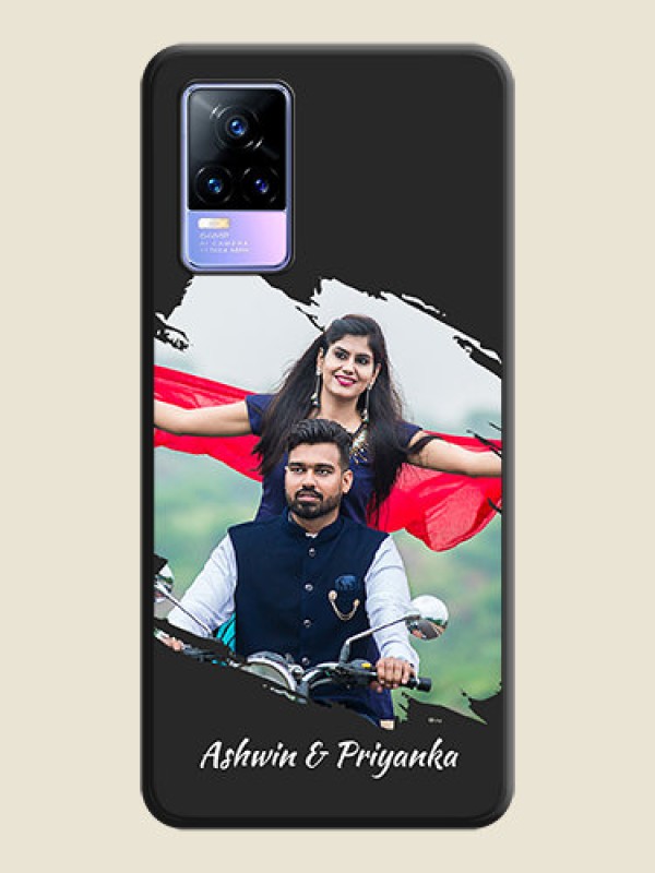 Custom Grunge Brush Strokes on Photo on Space Black Soft Matte Back Cover - Vivo Y73