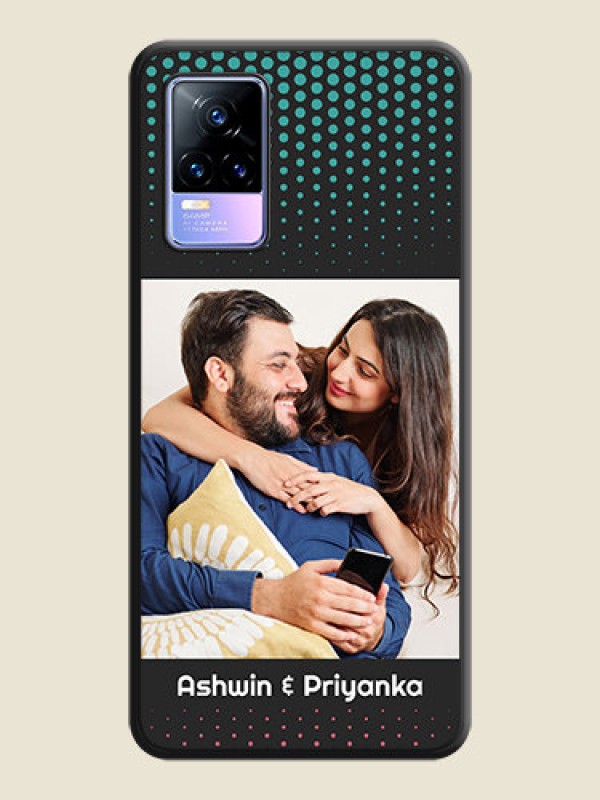 Custom Faded Dots with Grunge Photo Frame and Text on Space Black Custom Soft Matte Phone Cases - Vivo Y73