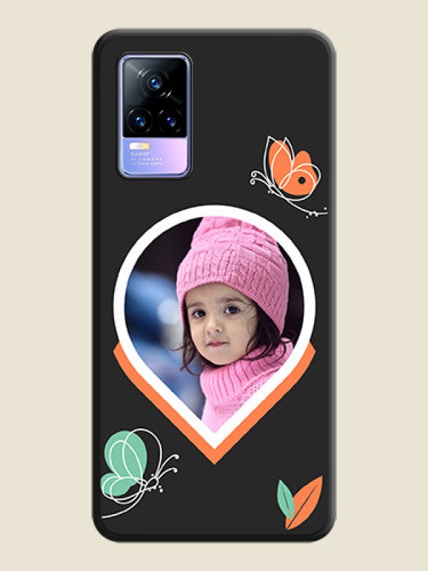 Custom Upload Pic With Simple Butterly Design On Space Black Personalized Soft Matte Phone Covers -Vivo Y73