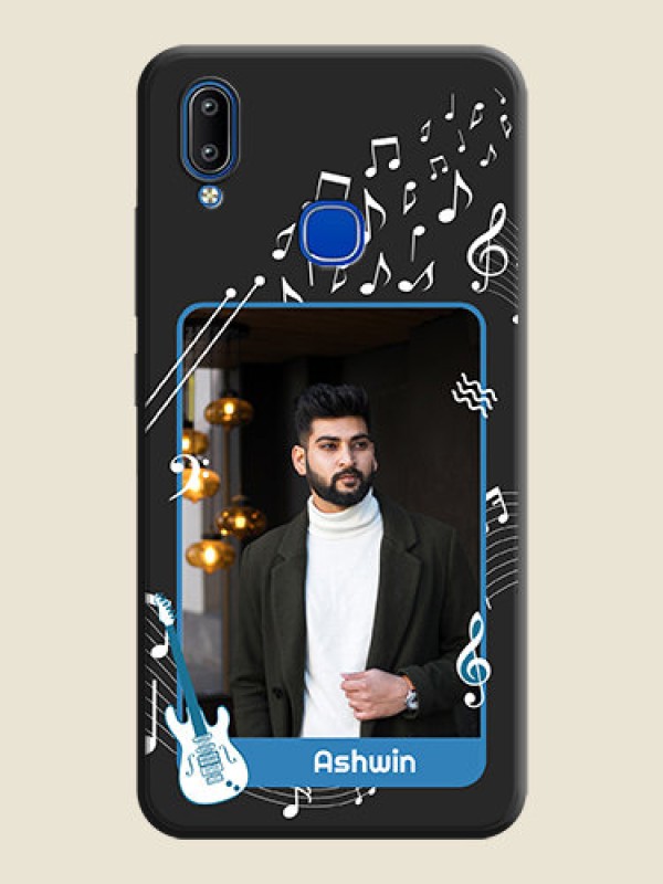 Custom Musical Theme Design with Text - Photo on Space Black Soft Matte Mobile Case - Vivo Y91