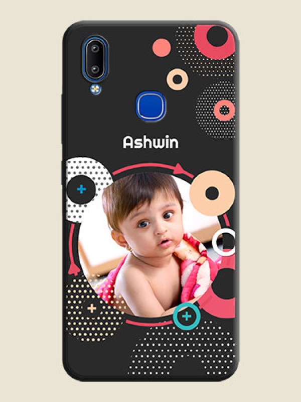 Custom Multicoloured Round Image on Personalised Space Black Soft Matte Cases - Vivo Y91