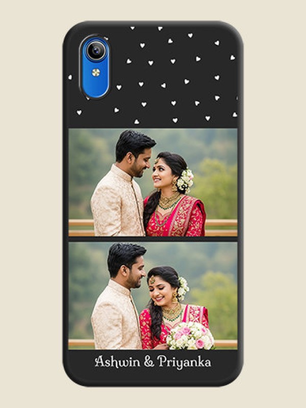 Custom Miniature Love Symbols with Name on Space Black Custom Soft Matte Back Cover - Vivo Y91i