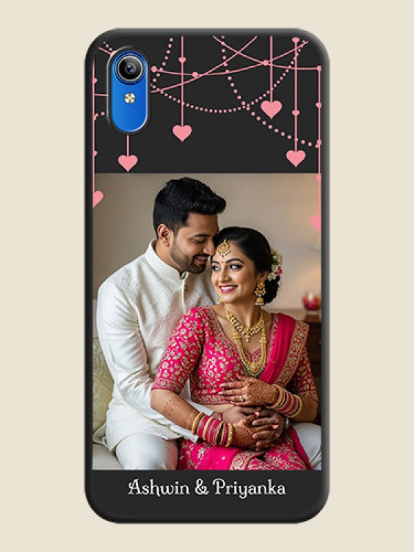 Custom Pink Love Hangings with Text on Space Black Custom Soft Matte Back Cover - Vivo Y91i