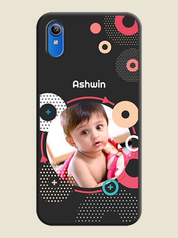 Custom Multicoloured Round Image on Personalised Space Black Soft Matte Cases - Vivo Y91i