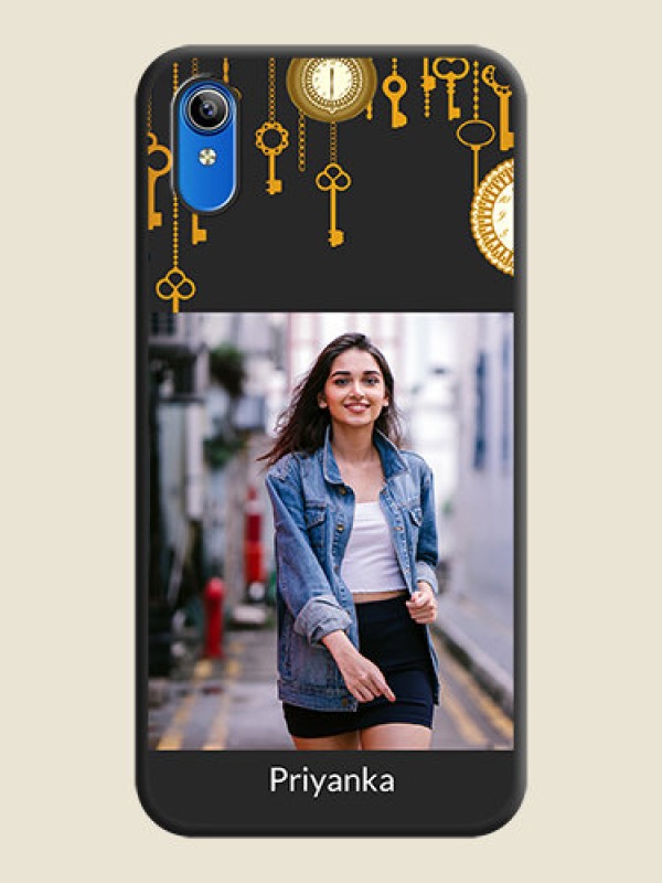 Custom Decorative Design with Text on Space Black Custom Soft Matte Back Cover - Vivo Y91i