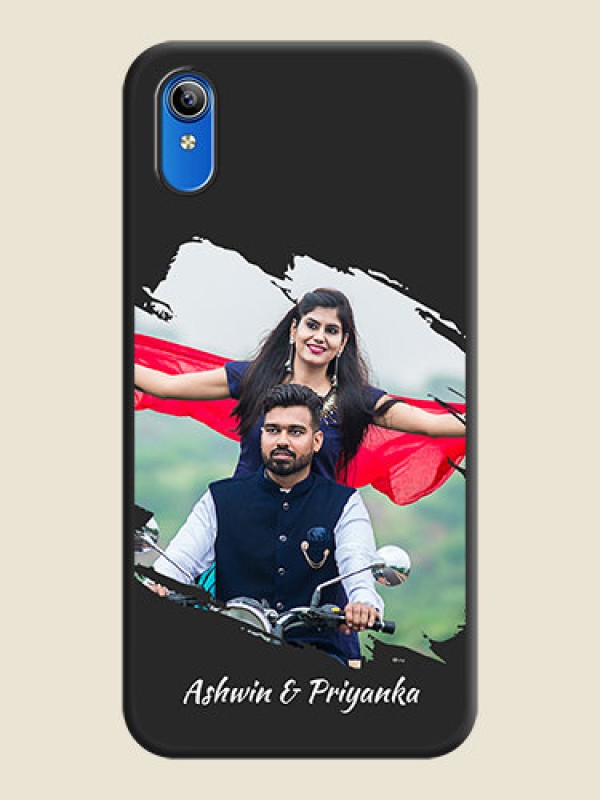 Custom Grunge Brush Strokes on Photo on Space Black Soft Matte Back Cover - Vivo Y91i