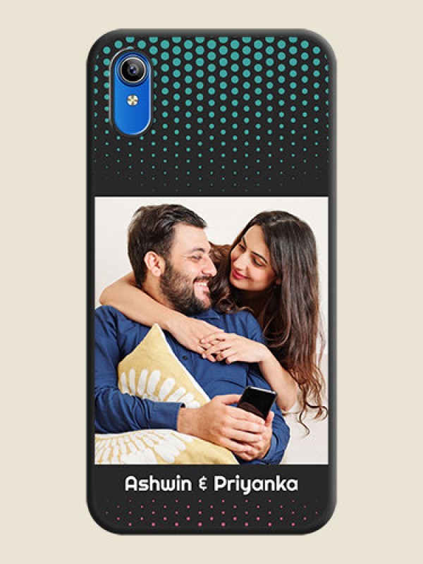 Custom Faded Dots with Grunge Photo Frame and Text on Space Black Custom Soft Matte Phone Cases - Vivo Y91i