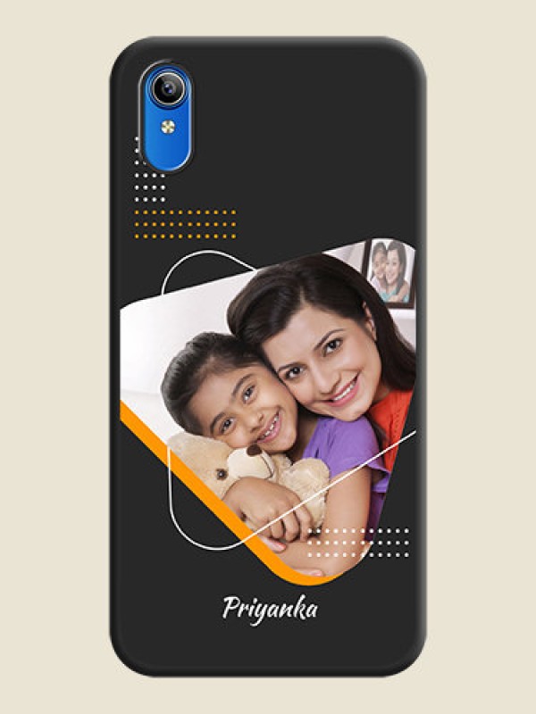 Custom Yellow Triangle on Photo on Space Black Soft Matte Phone Cover - Vivo Y91i