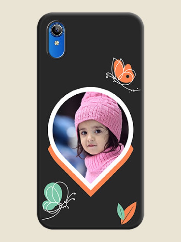 Custom Upload Pic With Simple Butterly Design On Space Black Personalized Soft Matte Phone Covers -Vivo Y91I