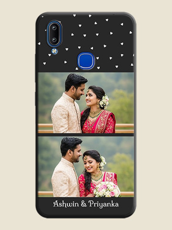 Custom Miniature Love Symbols with Name on Space Black Custom Soft Matte Back Cover - Vivo Y95