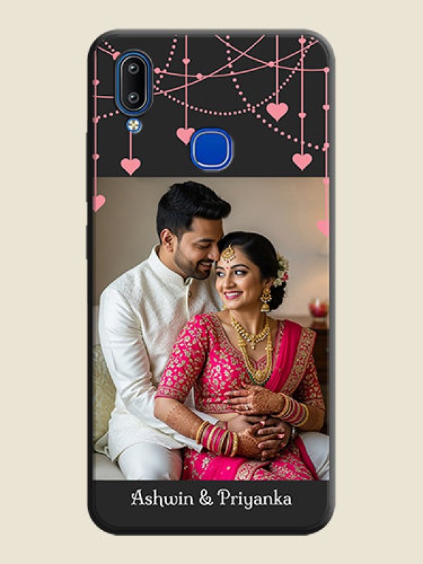 Custom Pink Love Hangings with Text on Space Black Custom Soft Matte Back Cover - Vivo Y95