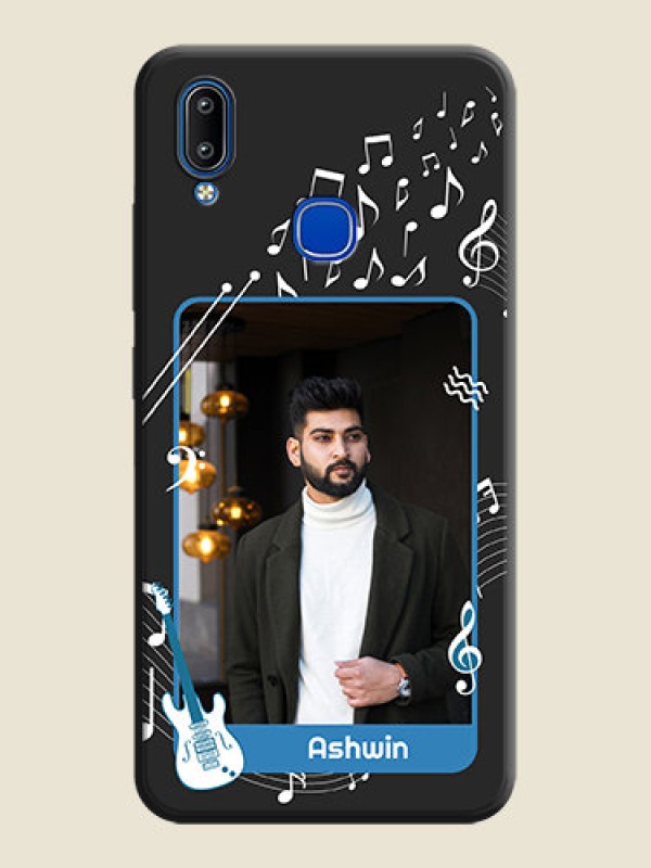 Custom Musical Theme Design with Text - Photo on Space Black Soft Matte Mobile Case - Vivo Y95