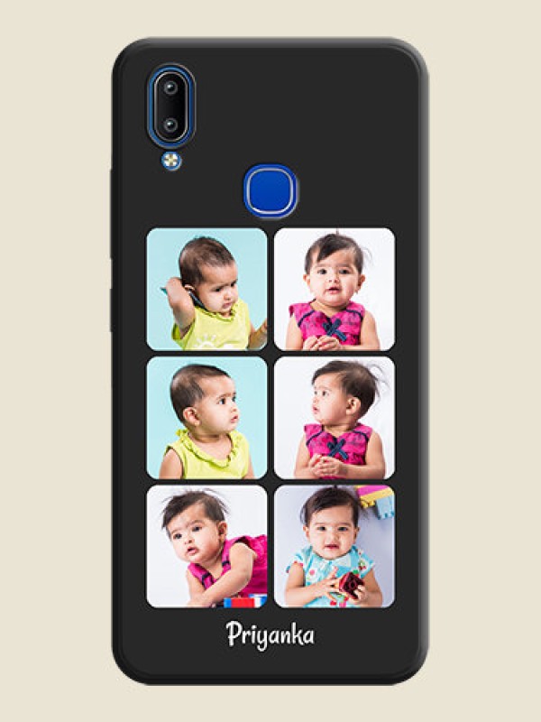 Custom Floral Art with 6 Image Holder - Photo on Space Black Soft Matte Mobile Case - Vivo Y95