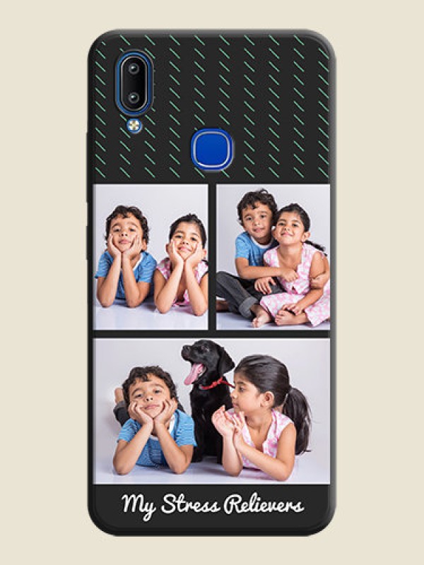 Custom Cross Dotted Pattern with 2 Image Holder  on Personalised Space Black Soft Matte Cases - Vivo Y95