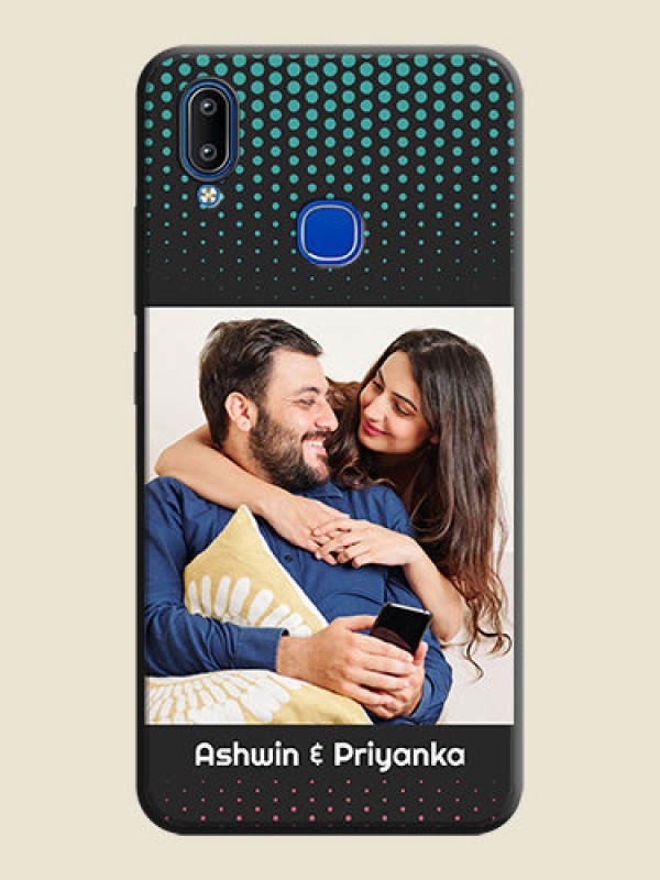 Custom Faded Dots with Grunge Photo Frame and Text on Space Black Custom Soft Matte Phone Cases - Vivo Y95