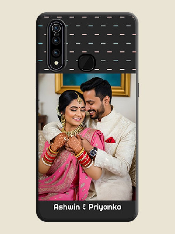 Custom Line Pattern Design with Text on Space Black Custom Soft Matte Phone Back Cover - Vivo Z1 Pro