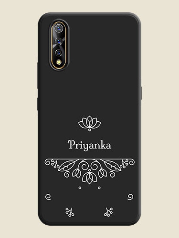 Custom Lotus Garden Custom Text On Space Black Personalized Soft Matte Phone Covers -Vivo Z1X