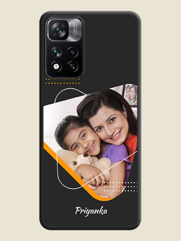 Custom Yellow Triangle on Photo on Space Black Soft Matte Phone Cover - Xiaomi 11I 5G