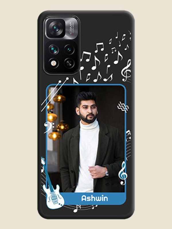 Custom Musical Theme Design with Text on Photo on Space Black Soft Matte Mobile Case - Xiaomi 11i Hypercharge 5G