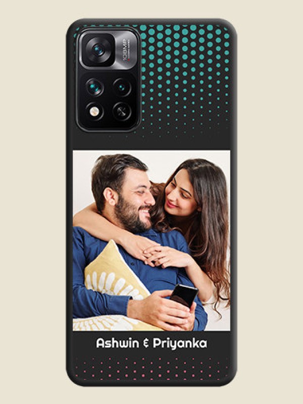Custom Faded Dots with Grunge Photo Frame and Text on Space Black Custom Soft Matte Phone Cases - Xiaomi 11i Hypercharge 5G
