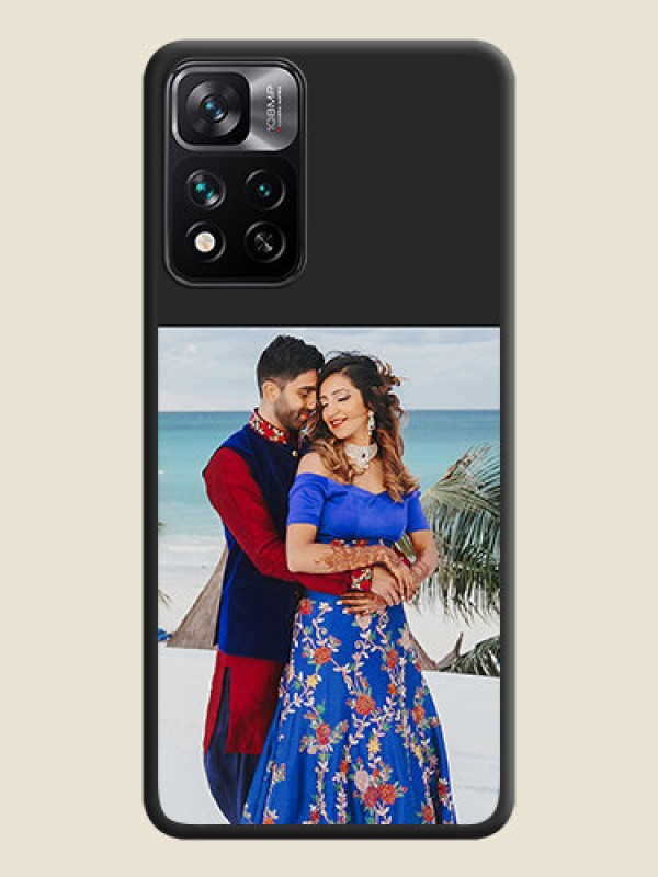 Custom Image Upload With Space Black Color On Custom Soft Matte Mobile Back Cover - Xiaomi 11I Hypercharge 5G