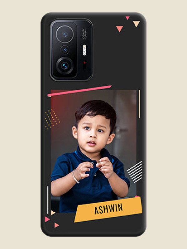 Custom Photo Frame with Triangle Small Dots on Photo on Space Black Soft Matte Back Cover - Xiaomi 11T Pro 5G