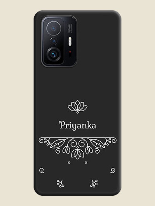 Custom Lotus Garden Custom Text On Space Black Personalized Soft Matte Phone Covers -Xiaomi 11T Pro 5G