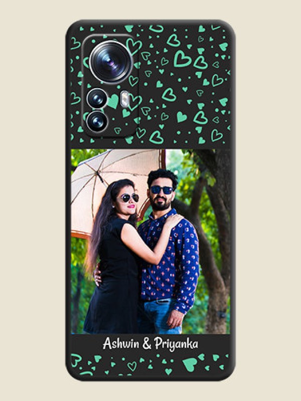 Custom Sea Green Indefinite Love Pattern on Photo on Space Black Soft Matte Mobile Cover - Xiaomi 12 Pro 5G
