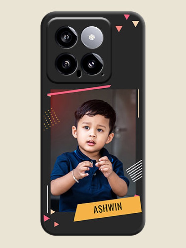 Custom Photo Frame with Triangle Small Dots - Photo on Space Black Soft Matte Back Cover - Xiaomi 14 5G