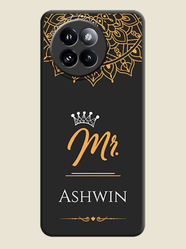 Custom Mr Name with Floral Design On Space Black Custom Soft Matte Mobile Back Cover - Xiaomi 14 Civi