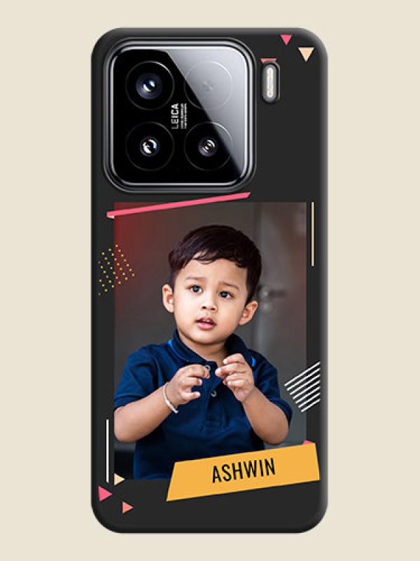 Custom Photo Frame with Triangle Small Dots on Photo On Space Black Custom Soft Matte Mobile Back Cover - Xiaomi 15 5G