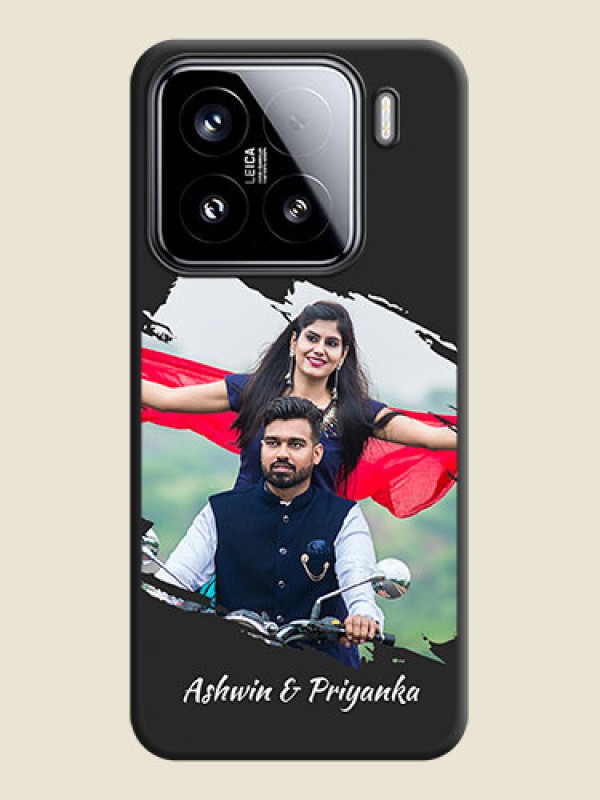 Custom Grunge Brush Strokes on Photo On Space Black Custom Soft Matte Mobile Back Cover - Xiaomi 15 5G