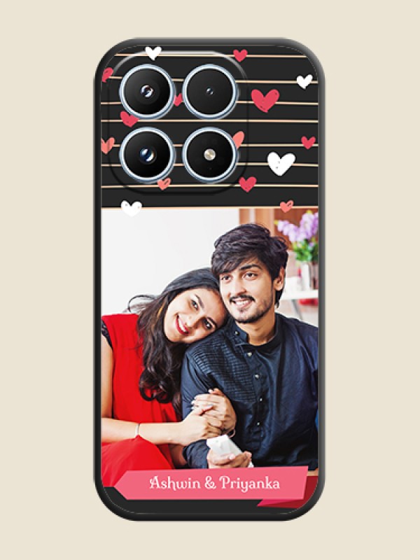 Custom Love Pattern with Name on Pink Ribbon on Photo On Space Black Custom Soft Matte Mobile Back Cover - Xiaomi 17 5G