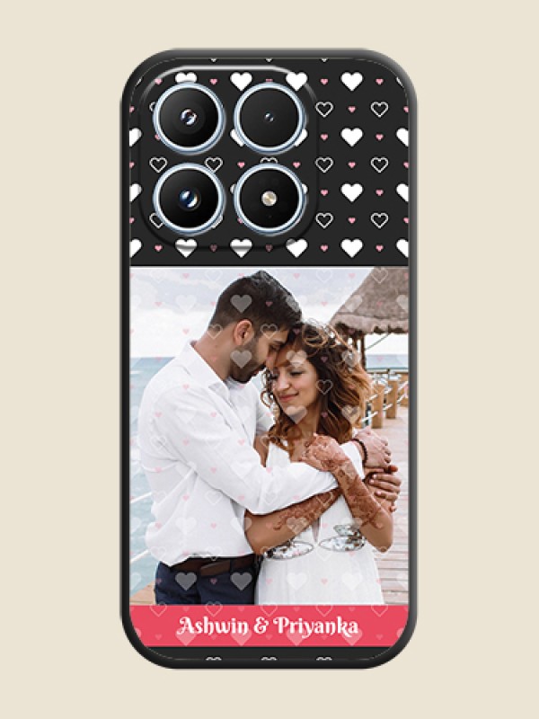 Custom White Color Love Symbols with Text Design on Photo On Space Black Custom Soft Matte Mobile Back Cover - Xiaomi 17 5G