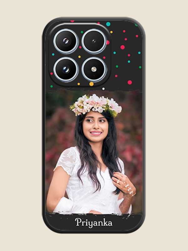 Custom Multicolor Dotted Pattern with Text On Space Black Custom Soft Matte Mobile Back Cover - Xiaomi 17 5G