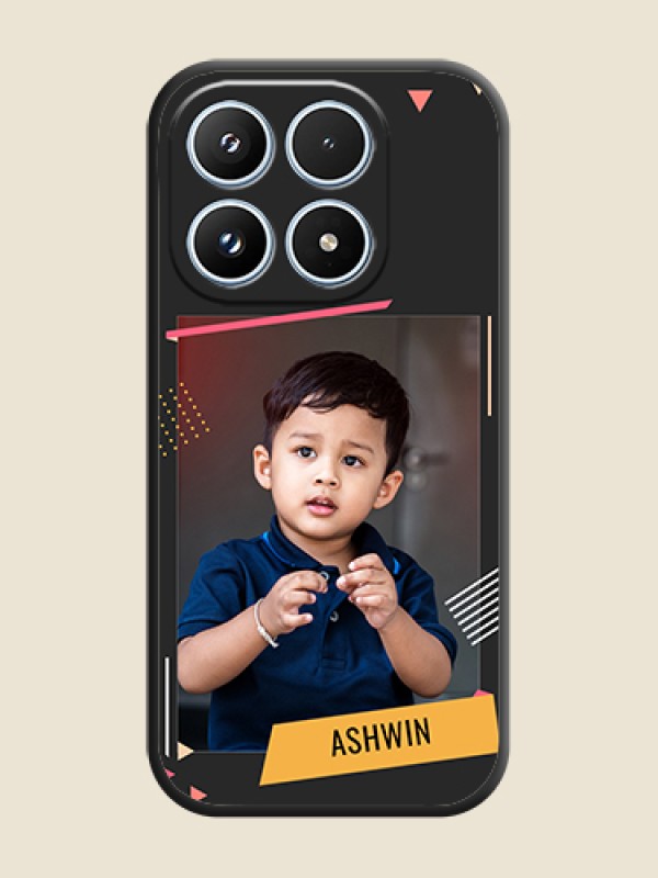 Custom Photo Frame with Triangle Small Dots on Photo On Space Black Custom Soft Matte Mobile Back Cover - Xiaomi 17 5G