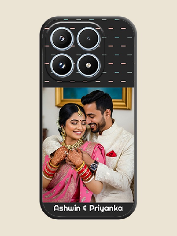 Custom Line Pattern Design with Text On Space Black Custom Soft Matte Mobile Back Cover - Xiaomi 17 5G