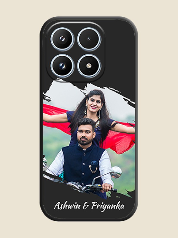 Custom Grunge Brush Strokes on Photo On Space Black Custom Soft Matte Mobile Back Cover - Xiaomi 17 5G