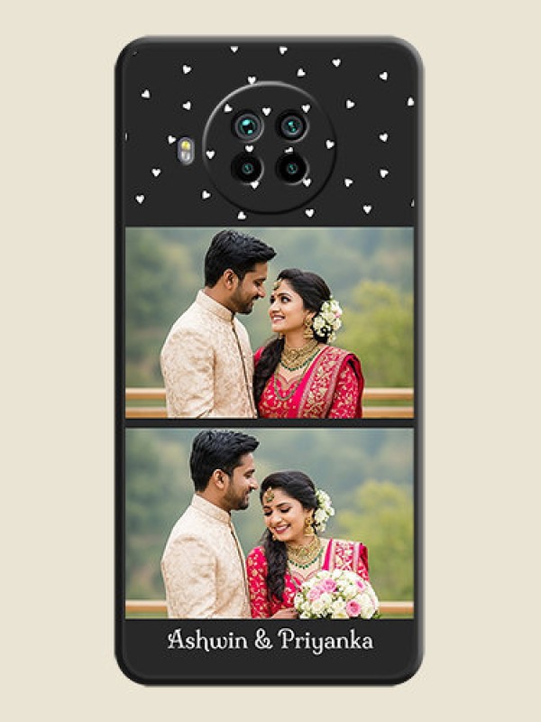 Custom Miniature Love Symbols with Name on Space Black Custom Soft Matte Back Cover - Mi 10i 5G