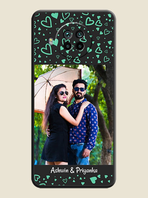 Custom Sea Green Indefinite Love Pattern on Photo on Space Black Soft Matte Mobile Cover - Mi 10i 5G
