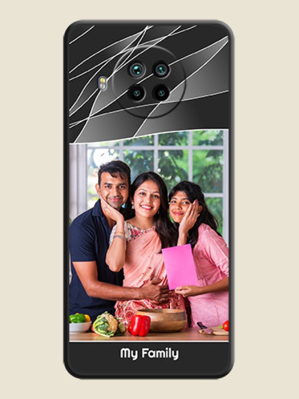 Custom Mixed Wave Lines on Photo on Space Black Soft Matte Mobile Cover - Mi 10i 5G