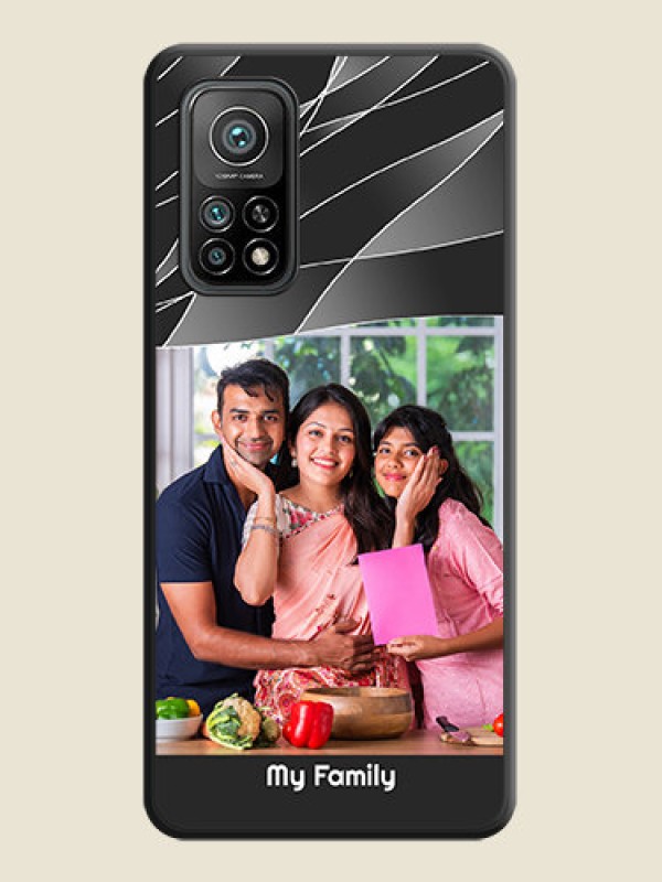 Custom Mixed Wave Lines on Photo on Space Black Soft Matte Mobile Cover - Mi 10T Pro