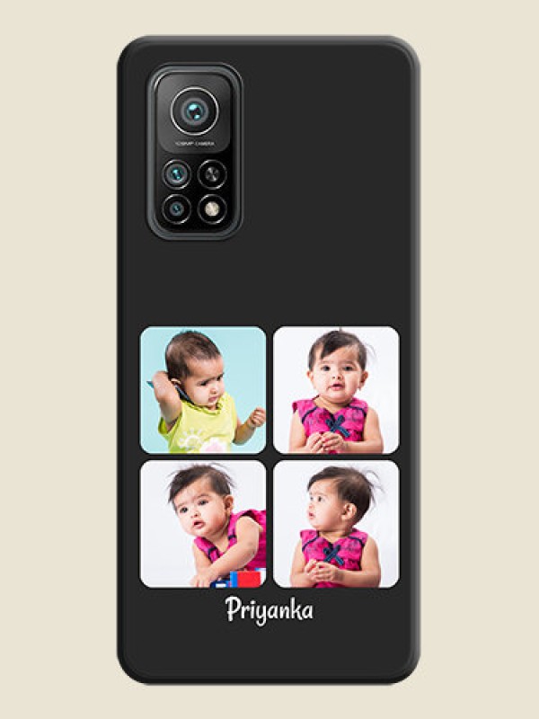 Custom Floral Art with 6 Image Holder on Photo on Space Black Soft Matte Mobile Case - Mi 10T Pro