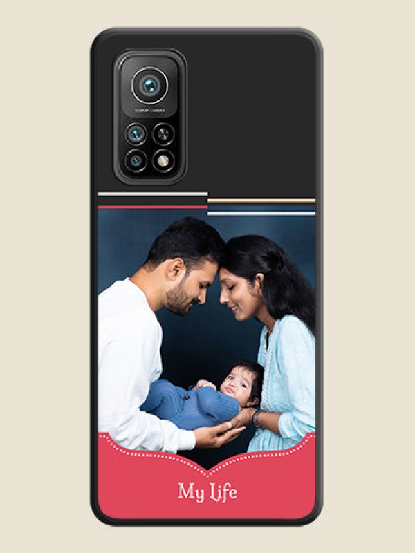 Custom Classic Plain Design with Name on Photo on Space Black Soft Matte Phone Cover - Mi 10T Pro