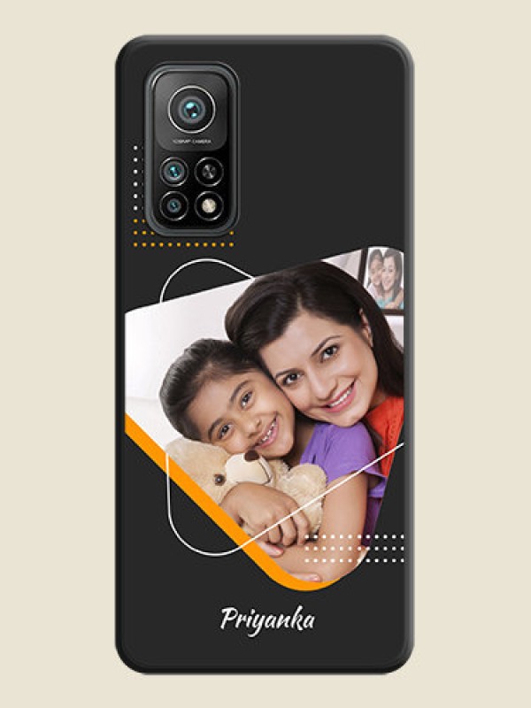 Custom Yellow Triangle on Photo on Space Black Soft Matte Phone Cover - Mi 10T Pro